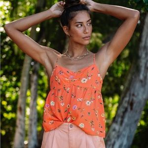 Volcom Floral Cami in Dark Coral 🪸